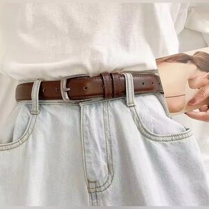 Classic Basic Brown Faux Leather Belt